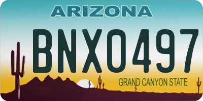 AZ license plate BNX0497