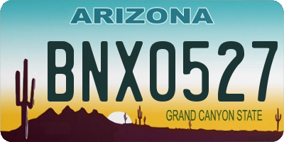 AZ license plate BNX0527