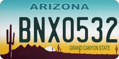 AZ license plate BNX0532