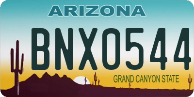 AZ license plate BNX0544