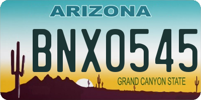 AZ license plate BNX0545