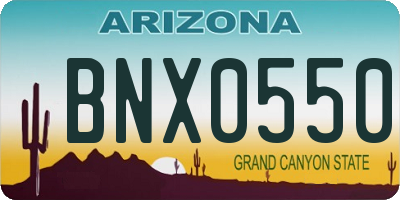 AZ license plate BNX0550