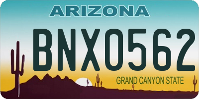 AZ license plate BNX0562