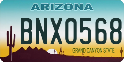 AZ license plate BNX0568