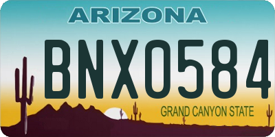 AZ license plate BNX0584