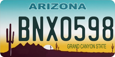 AZ license plate BNX0598