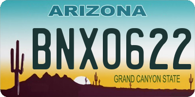 AZ license plate BNX0622