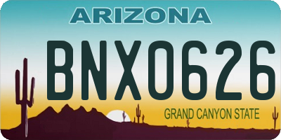 AZ license plate BNX0626