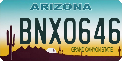 AZ license plate BNX0646