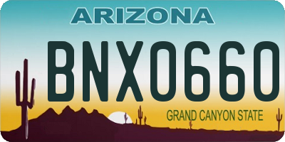 AZ license plate BNX0660