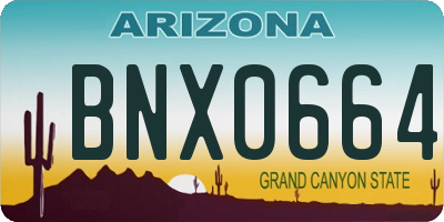 AZ license plate BNX0664