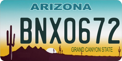 AZ license plate BNX0672