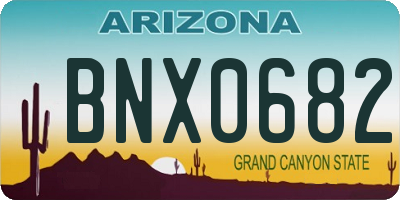 AZ license plate BNX0682