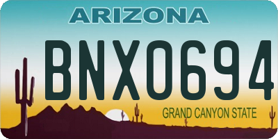 AZ license plate BNX0694