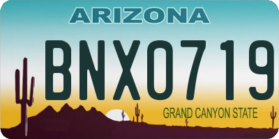 AZ license plate BNX0719
