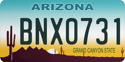 AZ license plate BNX0731