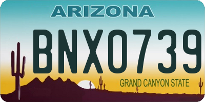 AZ license plate BNX0739