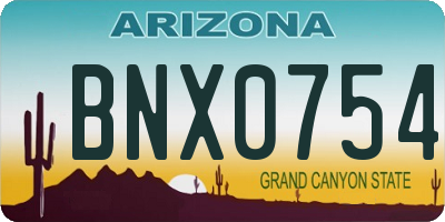AZ license plate BNX0754