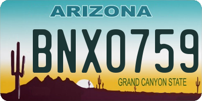 AZ license plate BNX0759