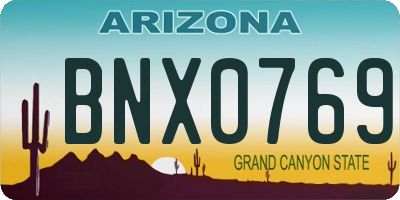 AZ license plate BNX0769