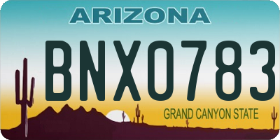 AZ license plate BNX0783