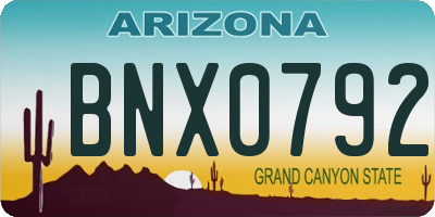 AZ license plate BNX0792