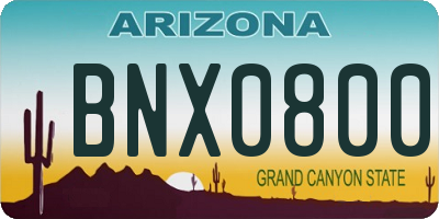 AZ license plate BNX0800