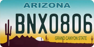 AZ license plate BNX0806