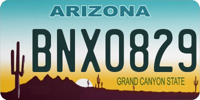 AZ license plate BNX0829