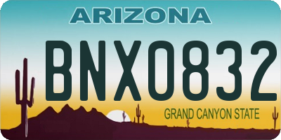 AZ license plate BNX0832