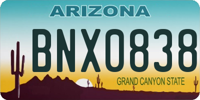 AZ license plate BNX0838