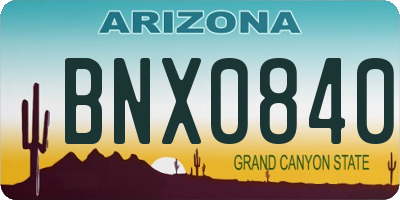 AZ license plate BNX0840