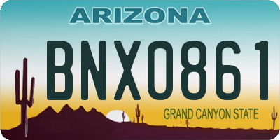 AZ license plate BNX0861