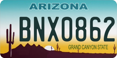 AZ license plate BNX0862