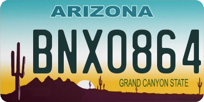 AZ license plate BNX0864