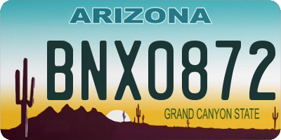 AZ license plate BNX0872