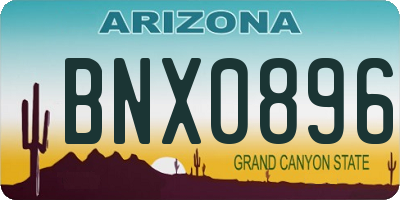 AZ license plate BNX0896