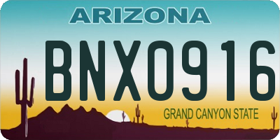 AZ license plate BNX0916