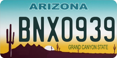 AZ license plate BNX0939