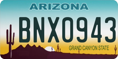 AZ license plate BNX0943