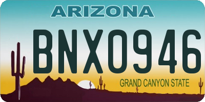 AZ license plate BNX0946