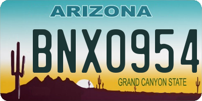 AZ license plate BNX0954