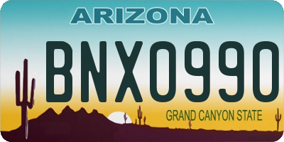 AZ license plate BNX0990