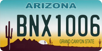 AZ license plate BNX1006