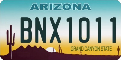 AZ license plate BNX1011