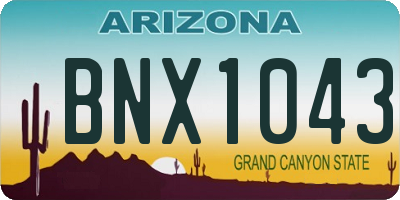 AZ license plate BNX1043