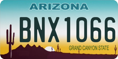 AZ license plate BNX1066