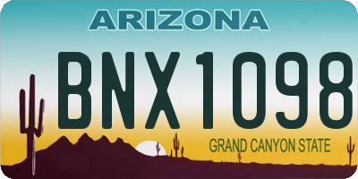 AZ license plate BNX1098