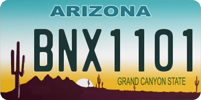 AZ license plate BNX1101