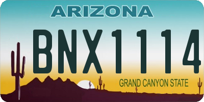 AZ license plate BNX1114